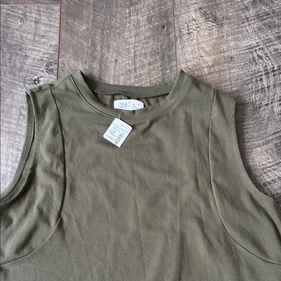 Olive Green Sleeveless shift dress from Maurice’s. New with tags. Very comfy. - Picture 6 of 8